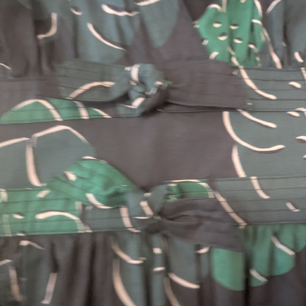 Kate Spade Dark Green Leaf Print Midi Dress - Picture 5 of 8